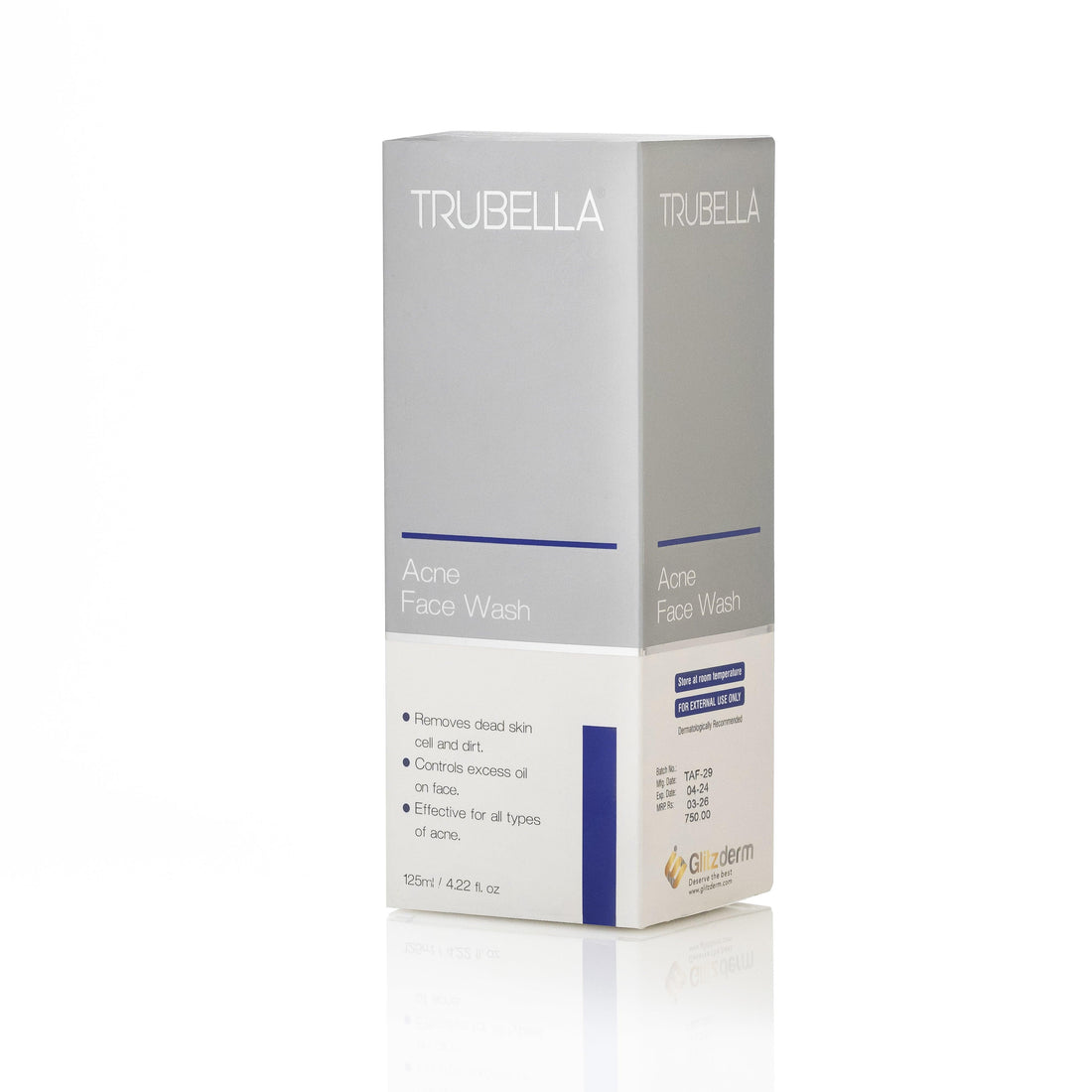 Trubella acne face wash helps to exfoliate the skin, cure acne and give a clear and clean complexion.